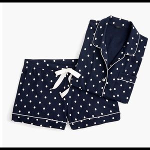 J. Crew Dreamy cotton short-sleeve pj set in dot.